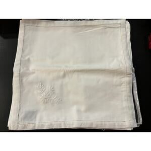 Ross Simmons Floral Embroidered Square Napkins Set of 12 NEW